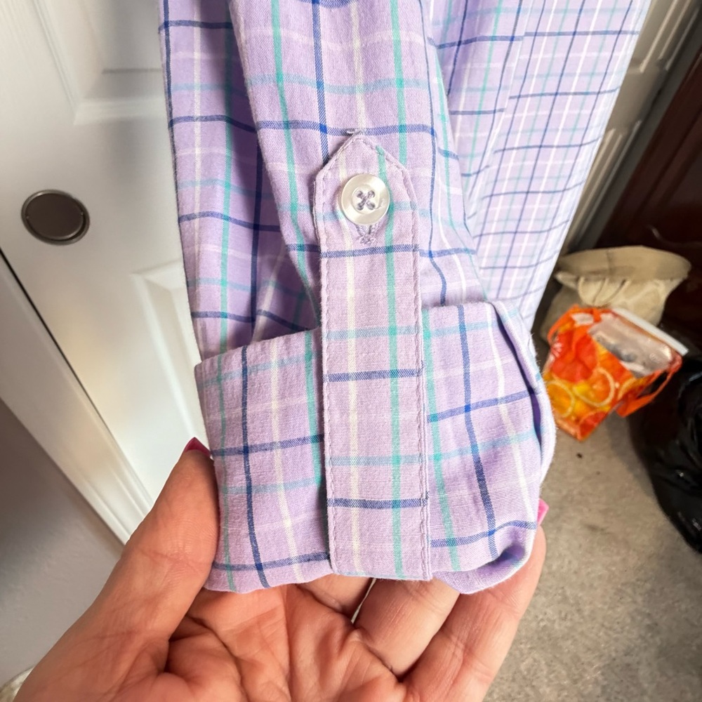 Caribbean Joe Lavender Plaid Shirt - Picture 5 of 9